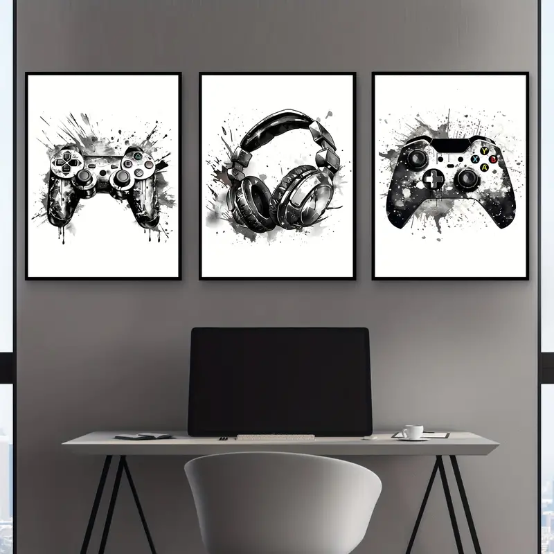 Gaming Accessories Room - 3pcs frameless Canvas Painting 3pcs/set Gaming