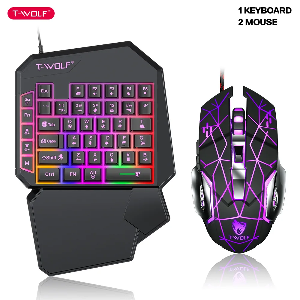 T-WOLF TF900 One Handed Keyboa - Gaming Accessories Bundle recension och pris