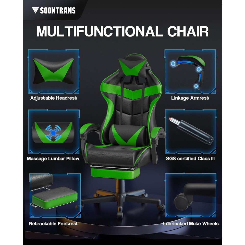 Ergonomic Gaming Chair with Fo - Gaming Accessories For Gaming Room recension och pris