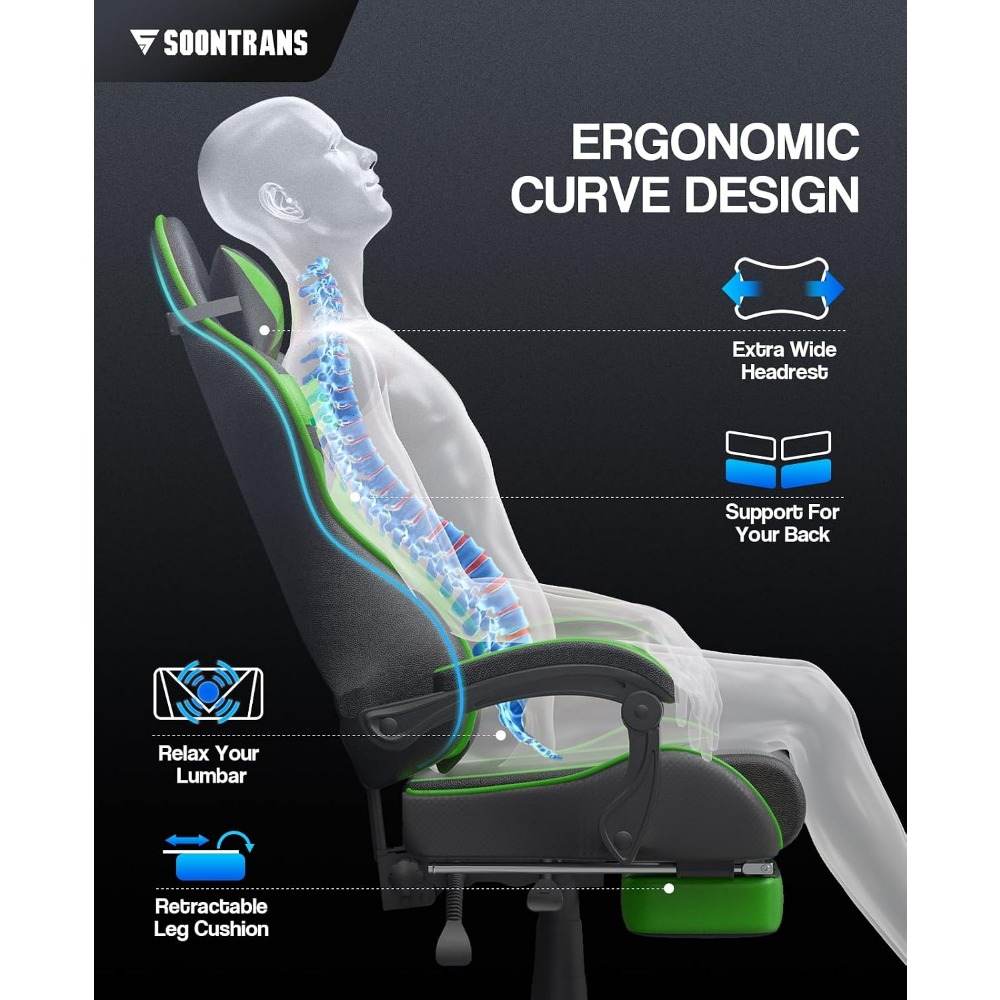 Ergonomic Gaming Chair with Fo - Gaming Accessories For Gaming Room recension och pris